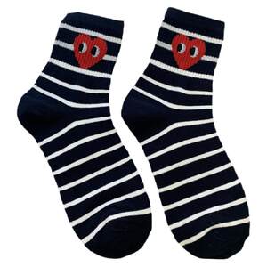 
kikiyasocks Korean Dongdaemun women's socks college style striped love smiley polka dot mid-calf sports socks