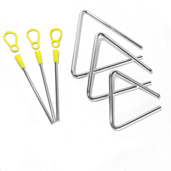 Professional percussion instrument for primary and secondary school children in kindergarten, Orff triangle bell, thickened triangular iron 4 inches 5/6/7 inches
