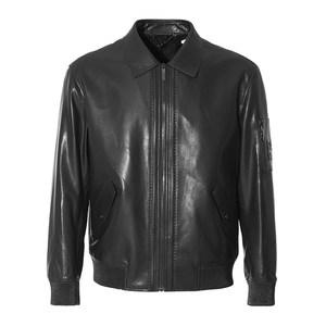 
RARE Weiya men's clothing, autumn and winter new men's jacket, black lapel craft, casual motorcycle style leather jacket