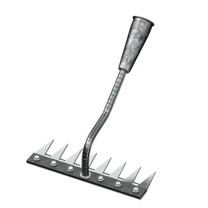 Manganese steel rake, multifunctional weed control tool, agricultural hoe, five tooth iron nail rake, weeding tool, plowing and vegetable farming tool