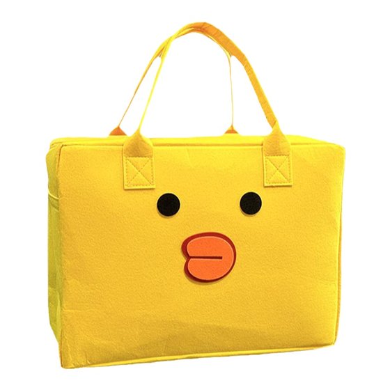 Cartoon bag, travel bag, storage handbag, large capacity children's luggage bag, luggage suitcase, woolen felt bag, lightweight