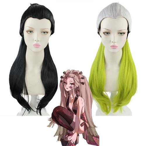 Серебряный парик, кудрявый хвостик, заколка для волос, китайская шпилька, косплей, градиент