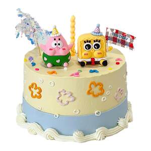 
Cartoon cute SpongeBob SquarePants Big Star Cake Decoration Ornaments Ins Wind Card Rain Shield Birthday Dressup Plug-in