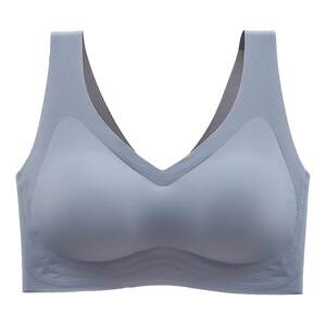 Small breast thickened invisible bra looks big and gathers together without steel rings and sports student girl ice silk traceless vest underwear