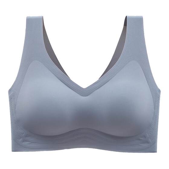 Small breast thickened invisible bra looks big and gathers together without steel rings and sports student girl ice silk traceless vest underwear