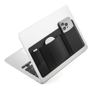 
Japan Shanye can re-adhesive elastic telescopic accessories storage bag paste thin portable digital storage patch bag simple storage laptop integrated back sticker digital storage bag