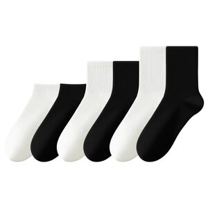 
White socks for men Xinjiang cotton sports deodorant sweat-absorbent mid-calf socks summer solid color short socks spring and autumn stockings