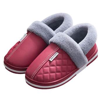 Anti-slip cotton slippers for elderly women, warm and velvet winter