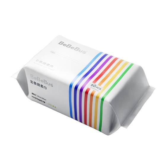 BeBeBus color strip baby soft towel wet and dry newborn baby special non-cotton soft towel 60 pump * 6 pack
