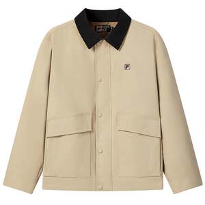 
FILA Official Men's Woven Jacket 2026 Spring New Casual Loose Barn Style Work Jacket