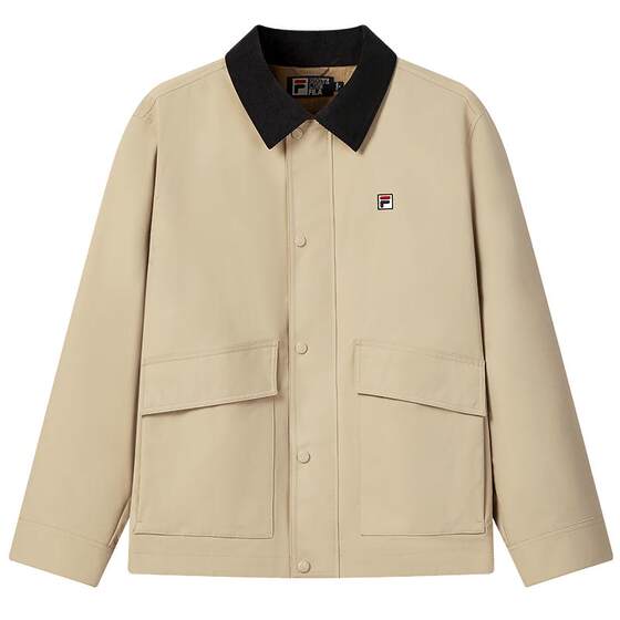 
FILA Official Men's Woven Jacket 2026 Spring New Casual Loose Barn Style Work Jacket
