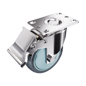 
Thick 304TPR rubber stainless steel casters 2.5 inch 3 inch 4 inch 5 inch universal wheel waterproof rust-resistant wear-resistant