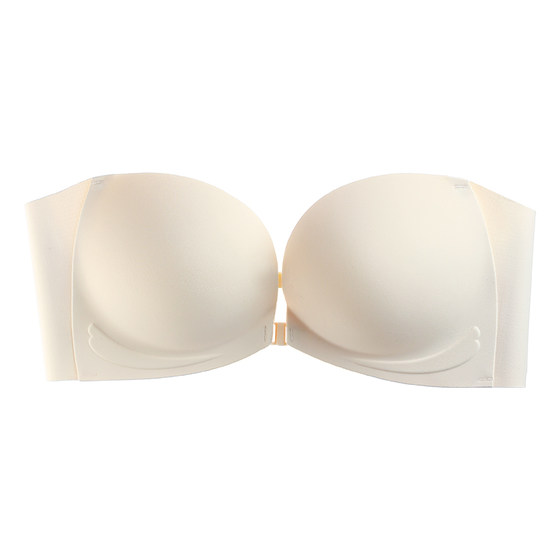 
Double front buckle strapless underwear for women, non-slip, push-up, small breasts, no empty cup, invisible, traceless tube top, wrap bra