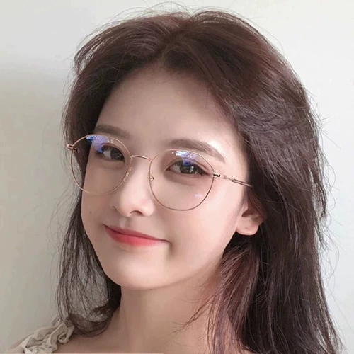 Anti -Blue Light Glasses Женские круглые лица с миопической цифровой красотой белые зеркала 100 градусов рамы глаза