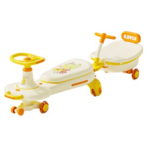 
Little yellow duck twisting car children 1 year old adult can sit on a double baby toy anti-overturning shaking Niu Niu