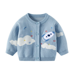
Baby sweater spring and autumn new baby boy knitted spring jacket children's spring outer cardigan boy sweater