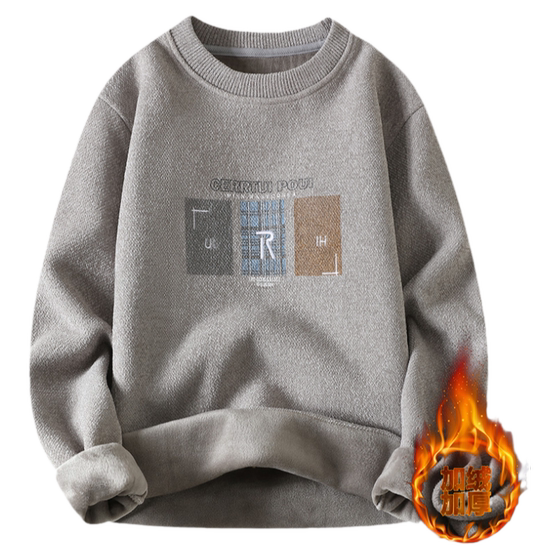 Integrated velvet sweater men's autumn and winter plus velvet sweater, warm wool coat soft glutinous bottom sweater
