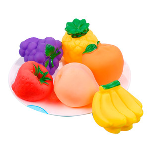
Vinyl simulated fruit pinch and cry baby early education cognitive animal car pinch vegetable baby bath toy
