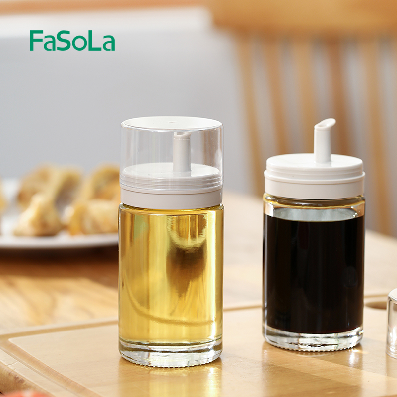 FaSoLa厨房玻璃油壶油瓶防漏酱油瓶油壸醋调料装油瓶组合装调味罐
