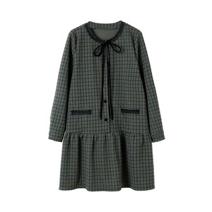
Boucherie Round Neck Strappy Plaid Dress 2026 Spring Fashion Loose Temperament Korean Casual A-Line Skirt
