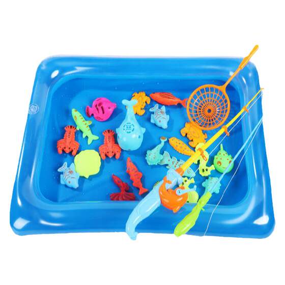 Fishing toys Children's magnetic fishing rods for boys and girls 1 to 3 years old 6 babies fishing puzzle fish pond set
