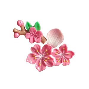 
3D three-dimensional peach blossom car sticker car electric car flower decoration seamless dispensing interior resin cherry blossom car tail ornaments