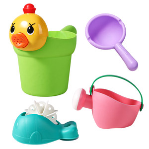 
Baby bathing toys children playing in the swimming pool children playing in the water baby washing hair cup little yellow duck shower boy girl