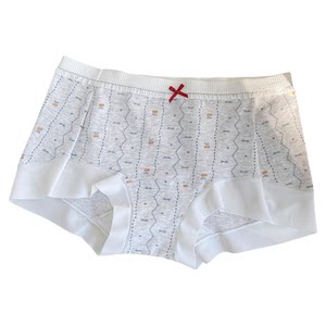 
Micronaive Class A cotton striped boxer briefs for women pure cotton seamless 10A antibacterial cotton extended crotch large size four corners