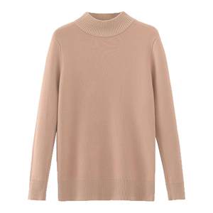 Plush sweater for women, one-piece velvet autumn and winter thickened inner wear, large size pullover half turtle neck base knit sweater warm top
