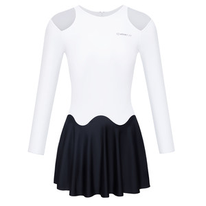 
AquaPlay couple swimsuit for hot spring white long-sleeved off-shoulder one-piece women's slim men's swimming suit for vacation