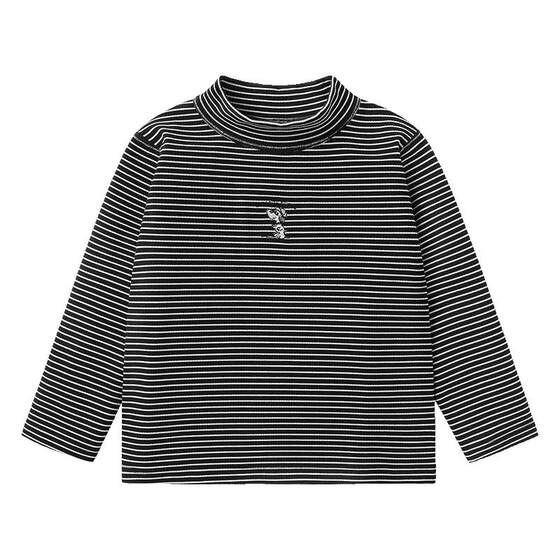 
Right European boys and girls striped half turtleneck bottoming shirt autumn and winter new children's clothing children's basic long-sleeved T-shirt