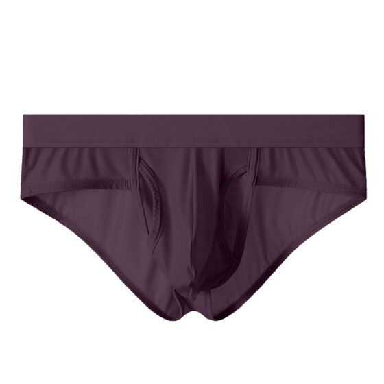 
Men's ice silk underwear with separate side openings, no need to take off, silky smooth, shiny, light, breathable, U-convex sexy briefs