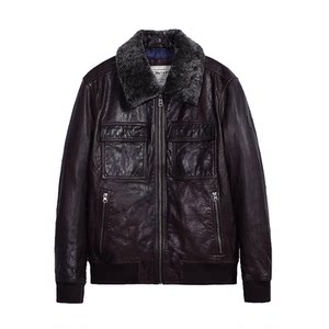 
MCS men's clothing originated from Marlboro autumn and winter new duck down warm down jacket wool collar sheepskin leather jacket