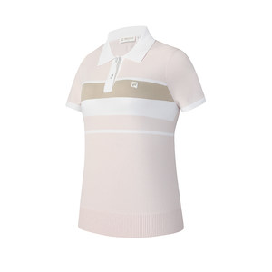 FILA official women's knitted sweater 2025 summer new golf sports slim short-sleeved POLO shirt