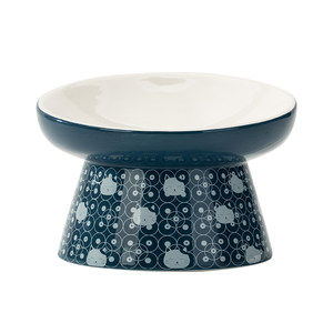 
Cat bowl ceramic anti-knock over tall double bowl food bowl dog bowl cat drinking bowl protects cervical vertebra drinking water pet supplies