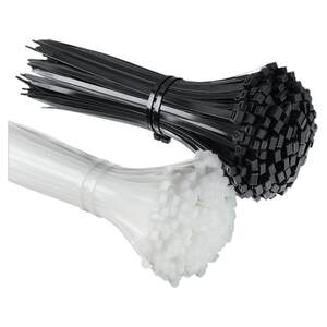 Nylon cable ties plastic bundling straps self-locking straps tie wire straps snap-on tightening straps black and white cable straps
