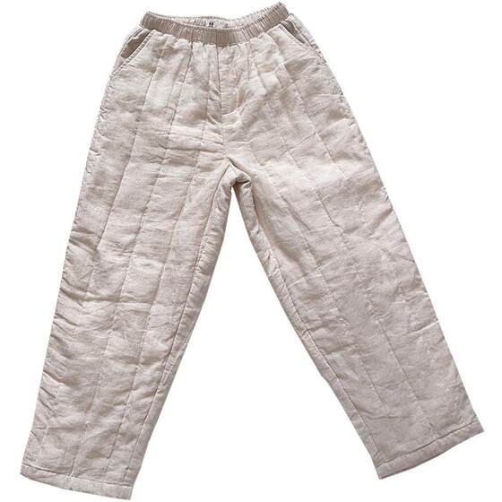 
High-end down pants for women wearing straight nine-point loose European products, fashionable and fashionable cotton linen white duck down cotton pants