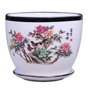 Chinese style flower pot ceramic with pallett large personality green plant creative room balcony succulent potted plants