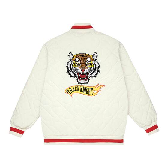 
EdhardyX new winter tiger head patch embroidered single-breasted couples' cotton coats men and women's same tops cotton coat trendy