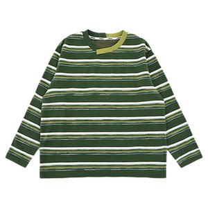 
oddtails boys fashion contrast striped T-shirt spring new soft and comfortable casual long-sleeved round neck top