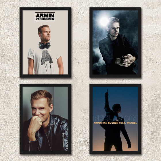 Armin van Buuren 海报挂画 百大电音DJ阿明哥带框装饰画