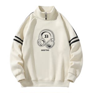 
Half turtleneck sweatshirt for boys in autumn and winter new style teenagers velvet thickened warm base shirt top long-sleeved T-shirt