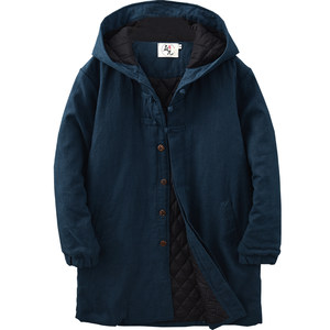 
Extreme linen winter hooded disc buckle thickened ramie cotton coat men's national style casual warm loose cotton and linen top jacket