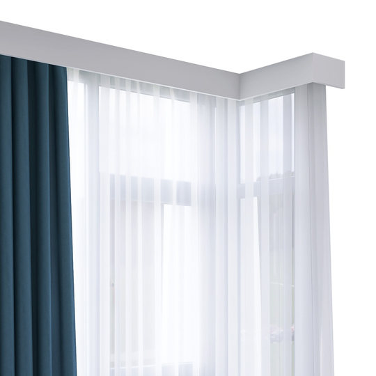 Window L Shape Accessory 90-degree curtain box baffle track top-mounted bay window, L-shaped, U ...