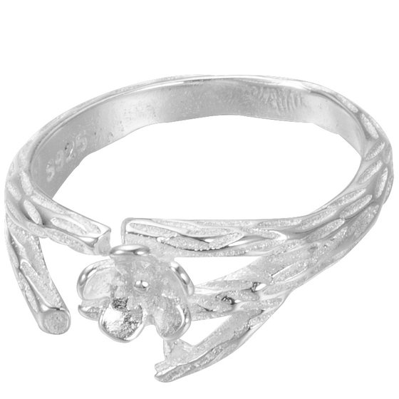 
Personalized versatile and simple design S925 sterling silver jewelry fashionable branch plum blossom opening ring women's ring adjustable