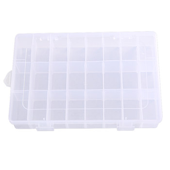 Large capacity transparent plastic jewelry box with lid