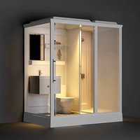 Общая душевая комната интегрированная домашняя стеклянная хвостация простая ванная комната для перемещения влажного и влажного отделения туалет