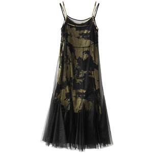 
COCOBELLA new Chinese style ink smudged bronzing dress multi-piece splicing suspender skirt long skirt FR3198