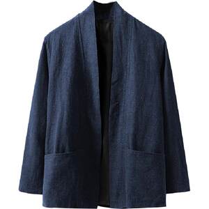 
Autumn retro double-breasted cloak jacket Chinese style linen cardigan short windbreaker tea suit men's loose large size lane suit