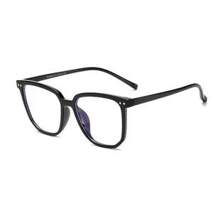 
Black frame, large frame, non-prescription men's fashionable plain glasses frame for women, which can be equipped with myopia protection, radiation protection, professional anti-blue light round face
